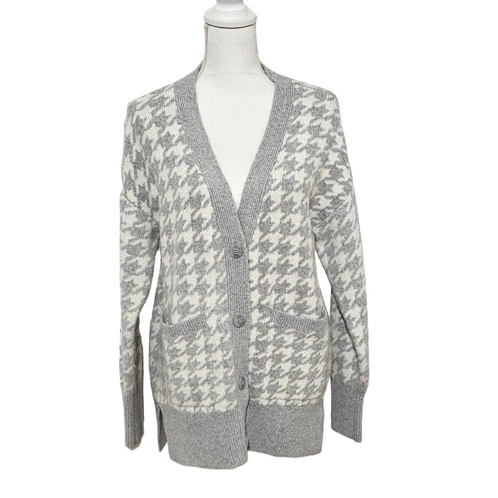 Abercrombie & Fitch Oversized Cardigan Womens Size XS Houndstouth Soft Knit